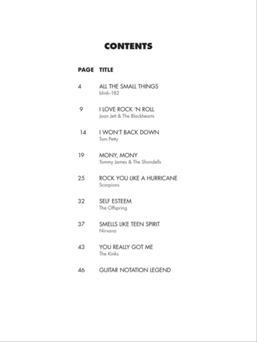 Power Chord Rock Guitar Tablature scores gallery preview page 2