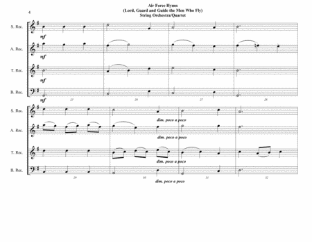 Air Force Hymn ("Lord, Guard and Guide") - Recorder Quartet (SATB) - Intermediate image number null