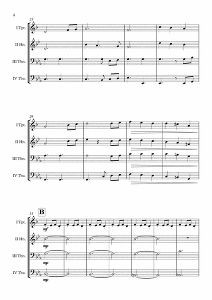 "Carol Of The Bells" (Pentatonix Style) Brass Quartet arr. Adrian Wagner image number null