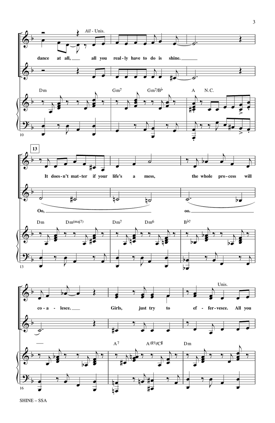 Shine (from Billy Elliot) (arr. Mark Brymer) SSA scores gallery preview page 2