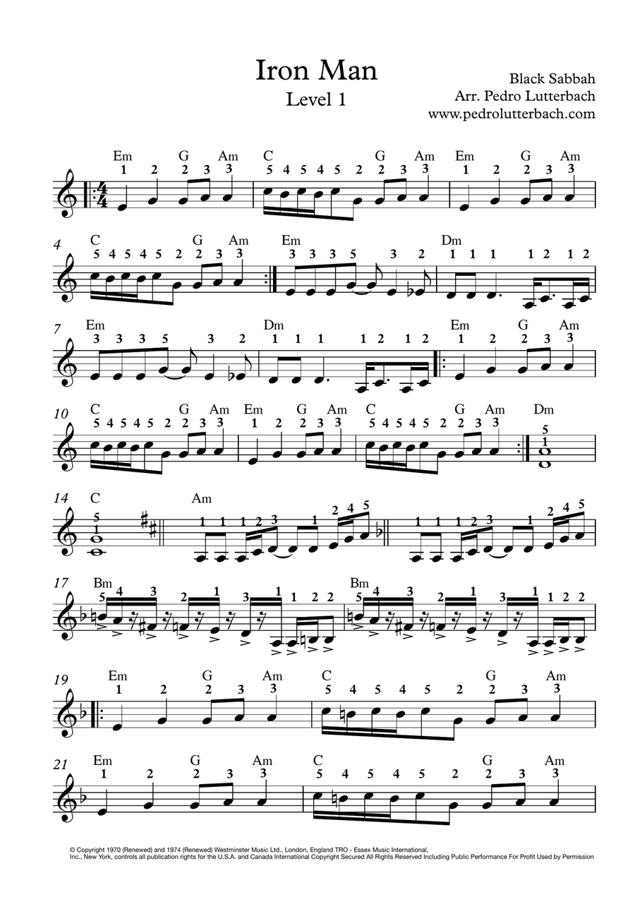 Iron Man Easy Piano scores gallery preview page 1