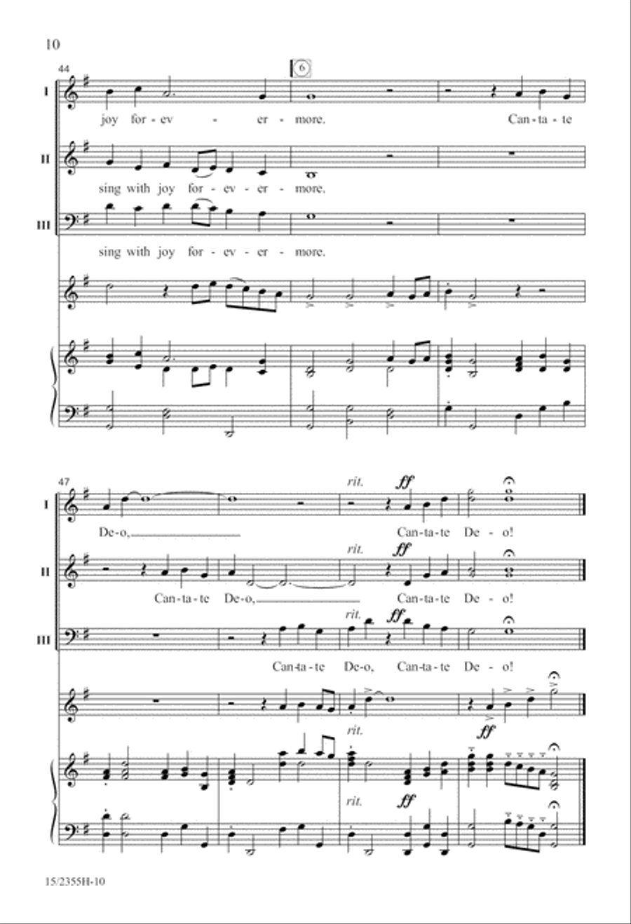 Cantate Deo (from Water Music Suite) 3-Part scores gallery preview page 10