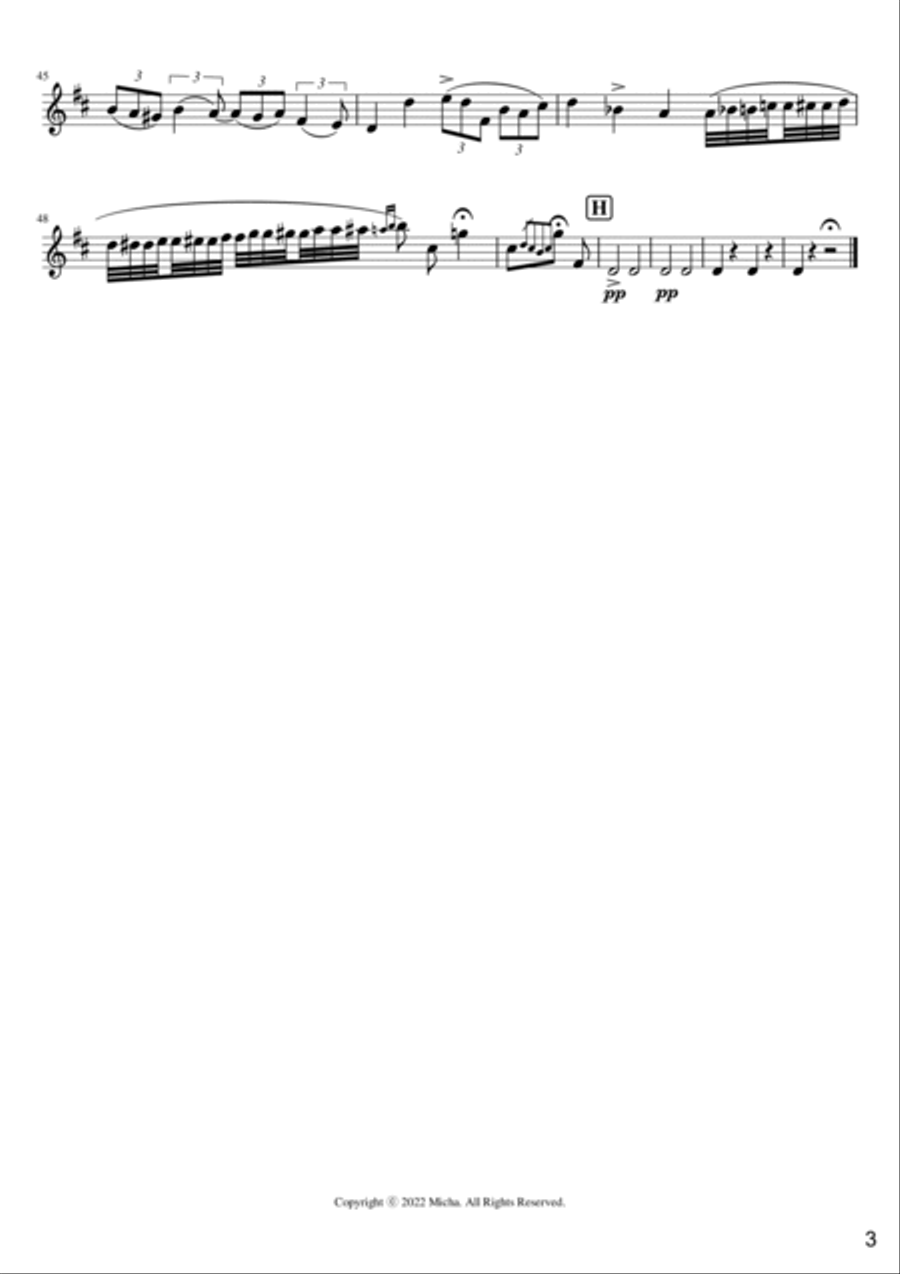 Cantabile By Paganini For Flute With Guitar or Piano Flute Solo scores gallery preview page 3