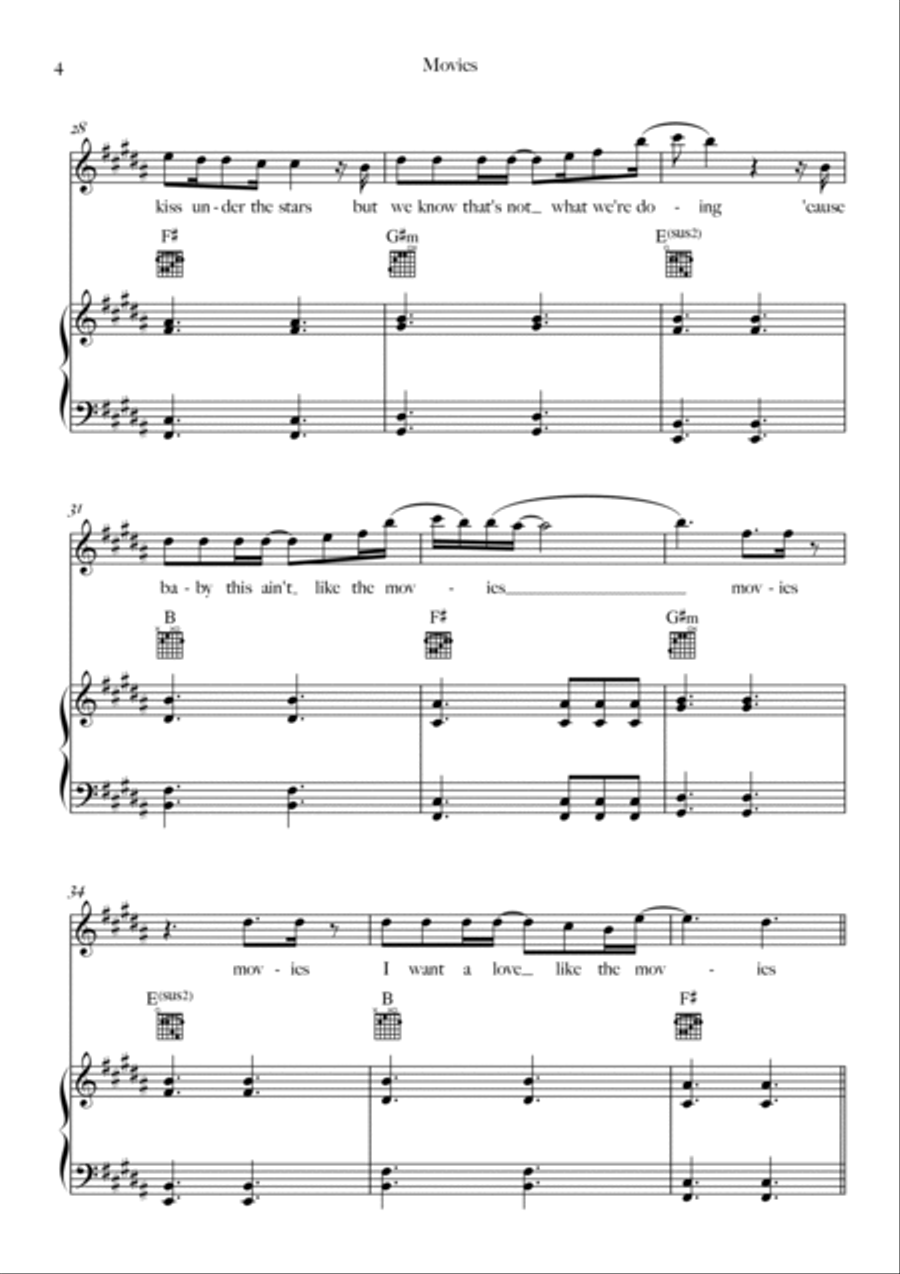 Movies Piano, Vocal, Guitar scores gallery preview page 4