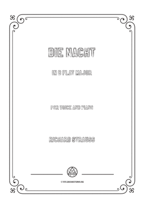 Book cover for Richard Strauss-Die Nacht in B flat Major,for Voice and Piano