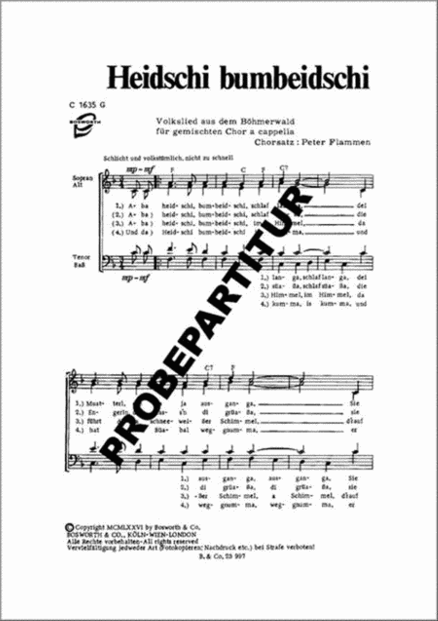 Heidschi bumbeidschi Mixed Choir scores gallery preview page 1