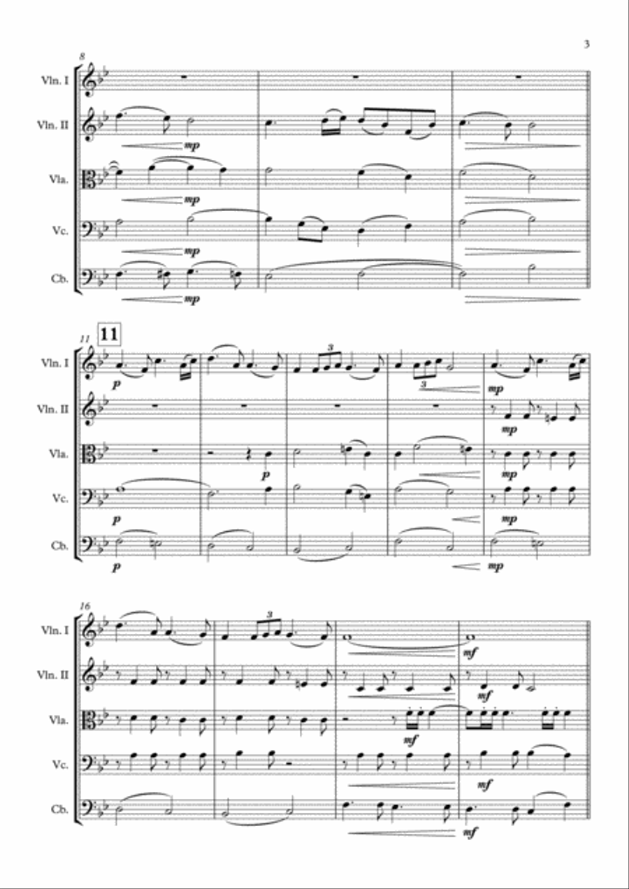 Highland Cathedral String Quintet scores gallery preview page 4