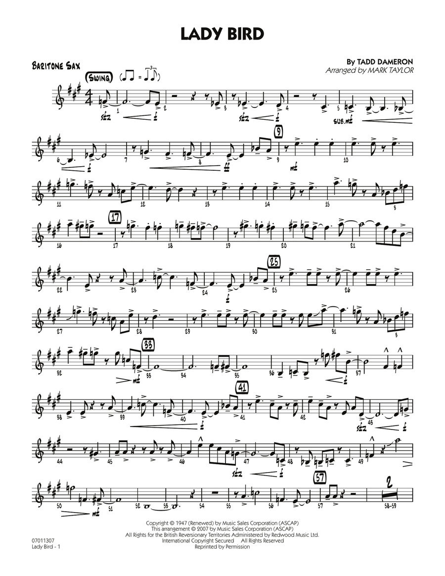 Lady Bird - Baritone Sax
