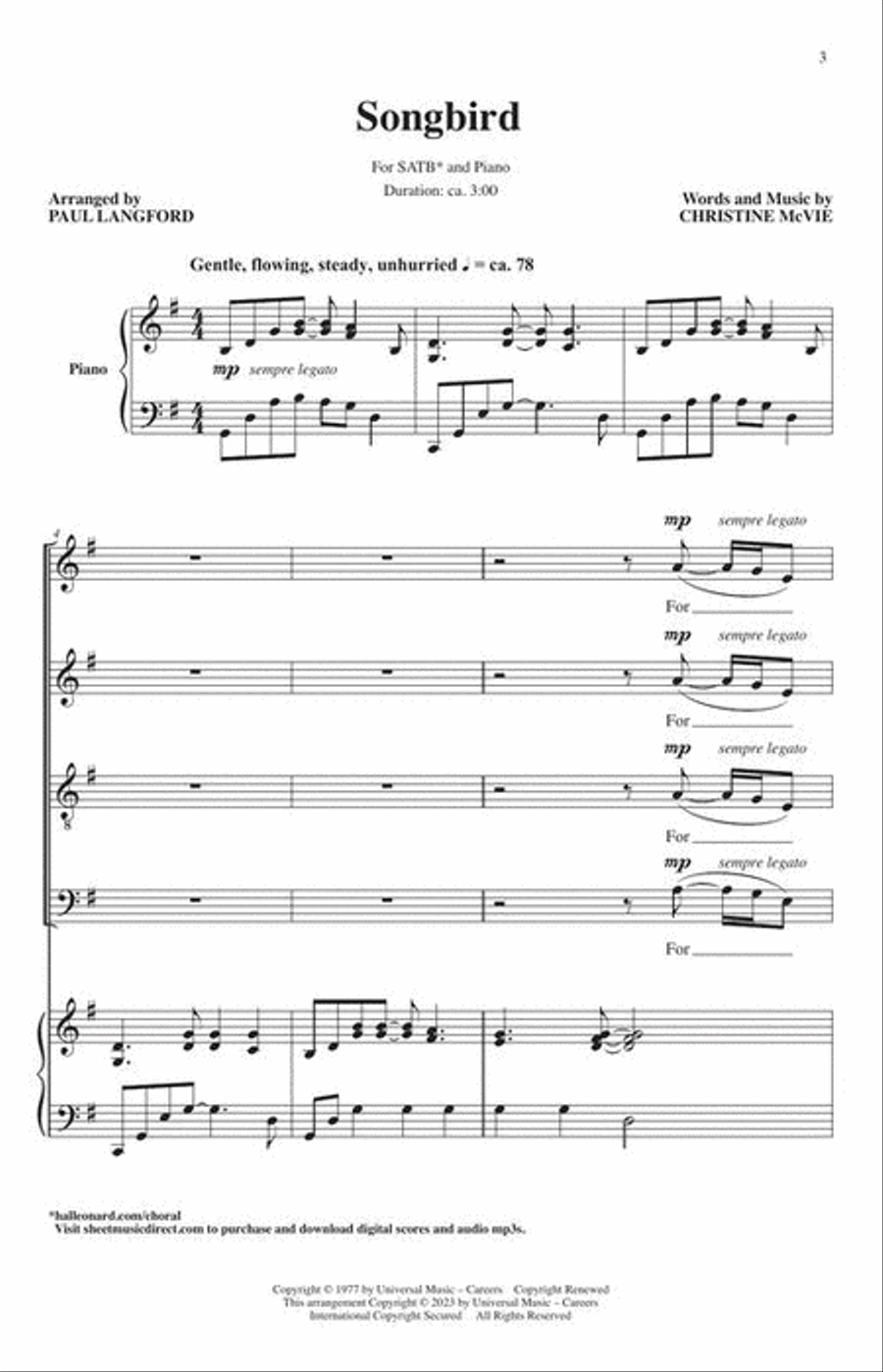 Songbird 4-Part scores gallery preview page 3