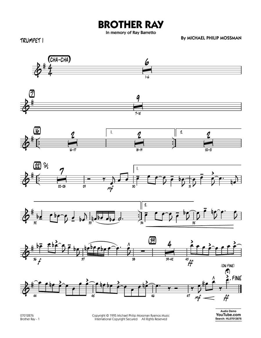 Brother Ray - Trumpet 1 Jazz Ensemble scores gallery preview page 1