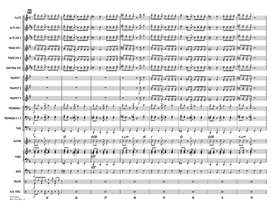 Born This Way - Full Score Jazz Ensemble scores gallery preview page 5
