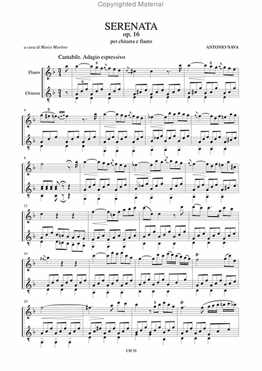 Serenata Op. 16 for Guitar and Flute