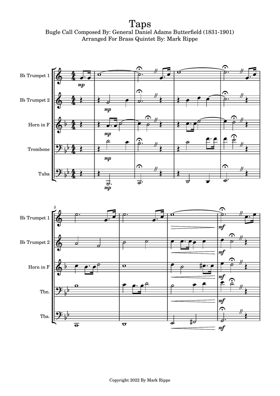 Taps (AM00151) Brass Ensemble scores gallery preview page 2