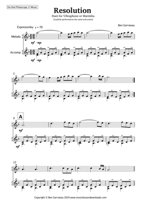 Resolution - Duet for Vibraphone or Marimba