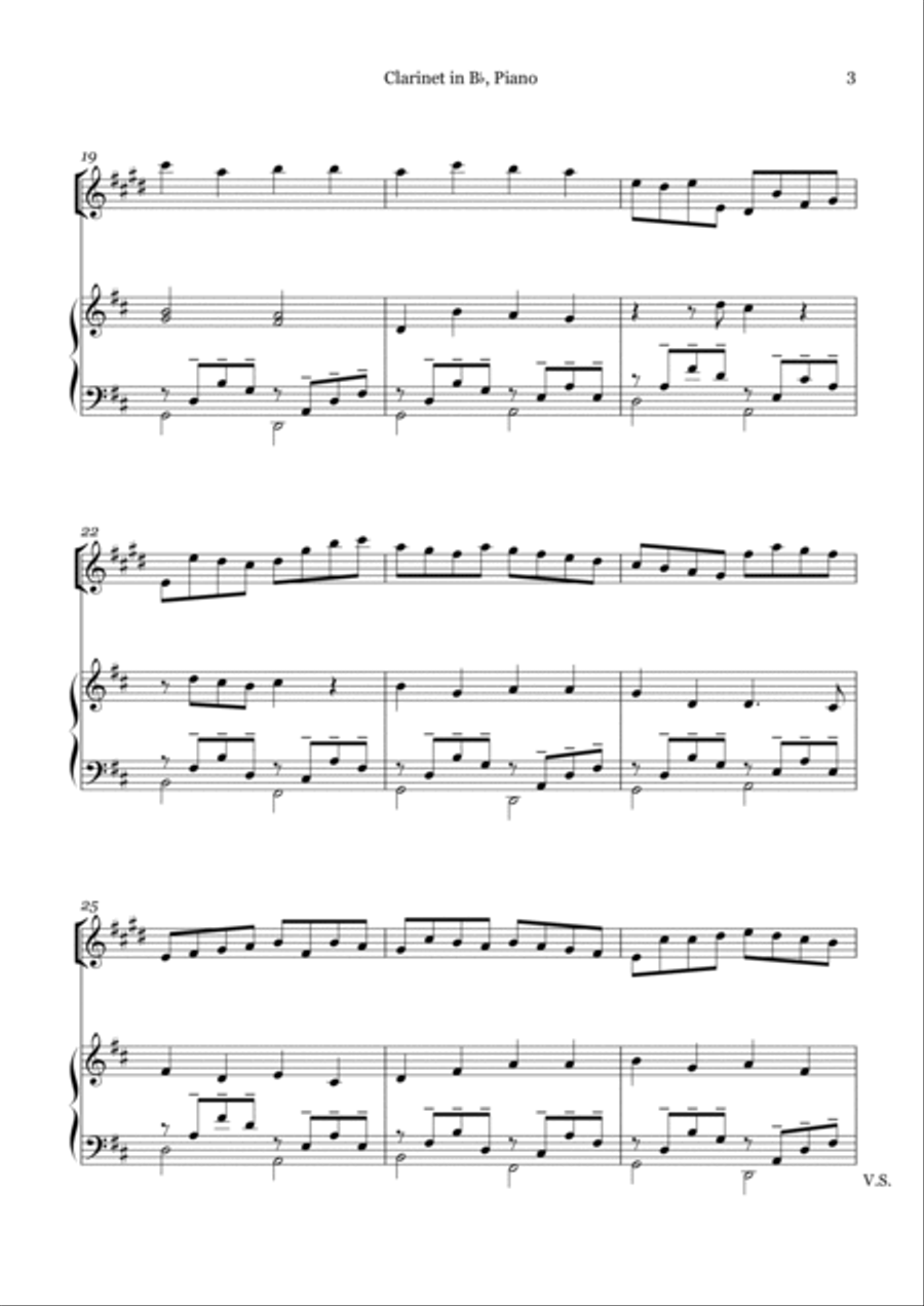 Canon in D For Clarinet in Bb And Piano Small Ensemble scores gallery preview page 3