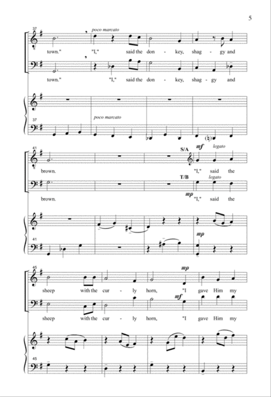 The Friendly Beasts The Friendly Beasts 4-Part scores gallery preview page 4