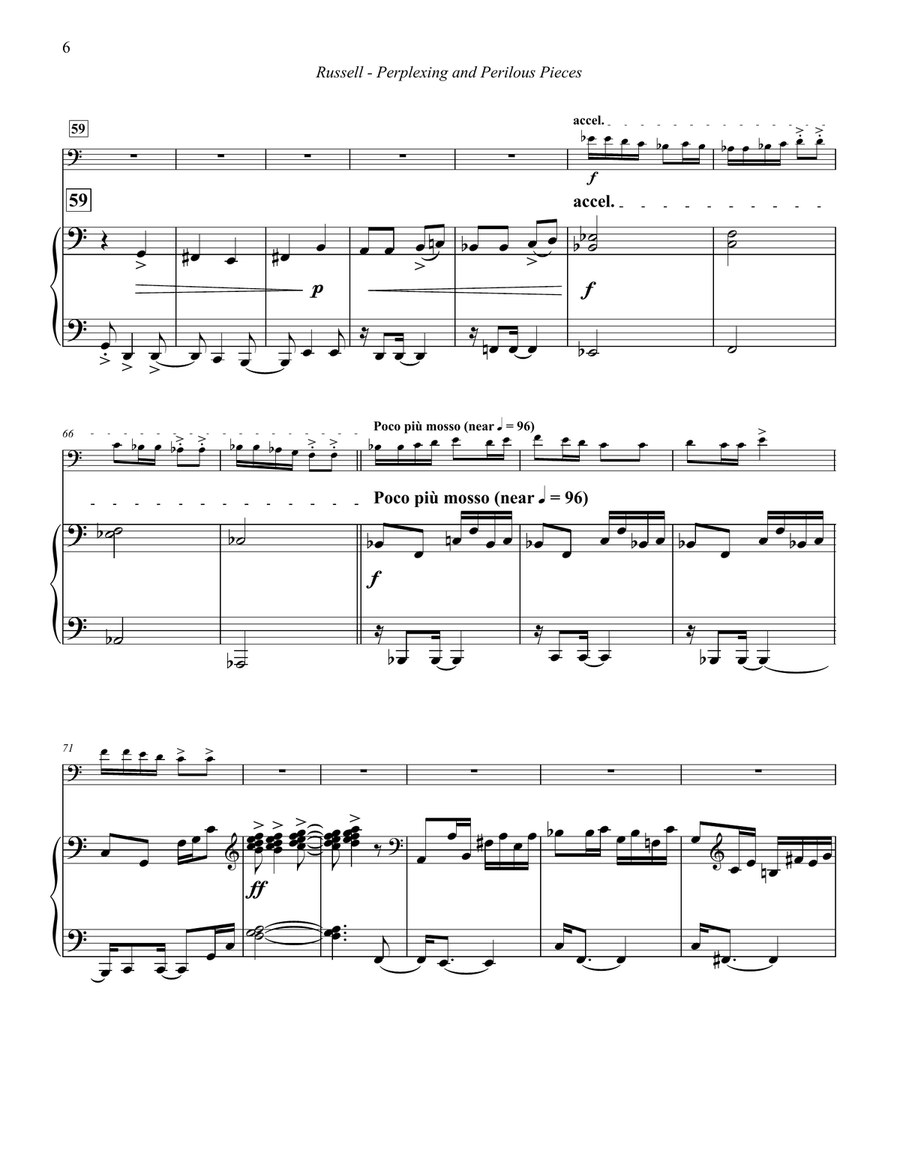 Perplexing and Perilous Pieces for Trombone and Piano Piano scores gallery preview page 6