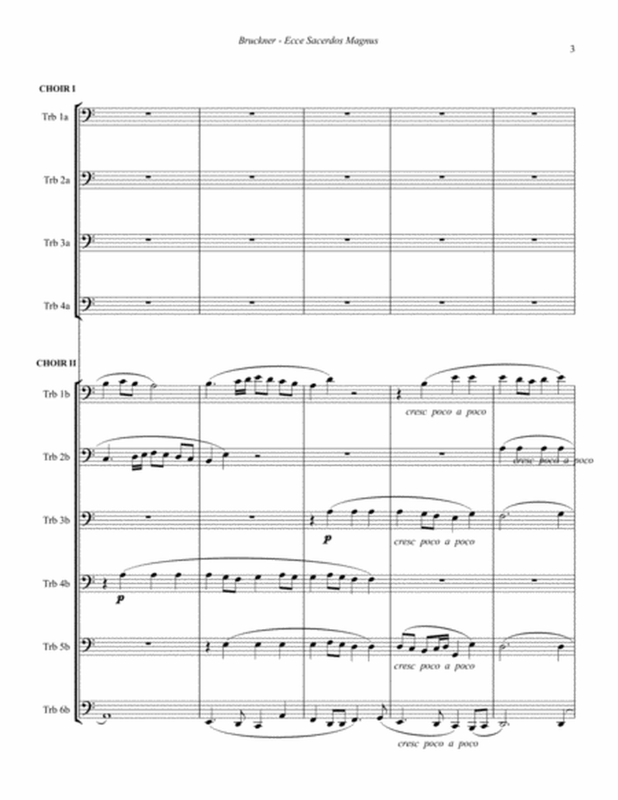 Ecce Sacerdos Magnus for 10-part Trombone Ensemble