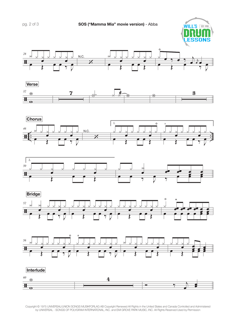 S.o.s. S.o.s. Drum Set scores gallery preview page 2