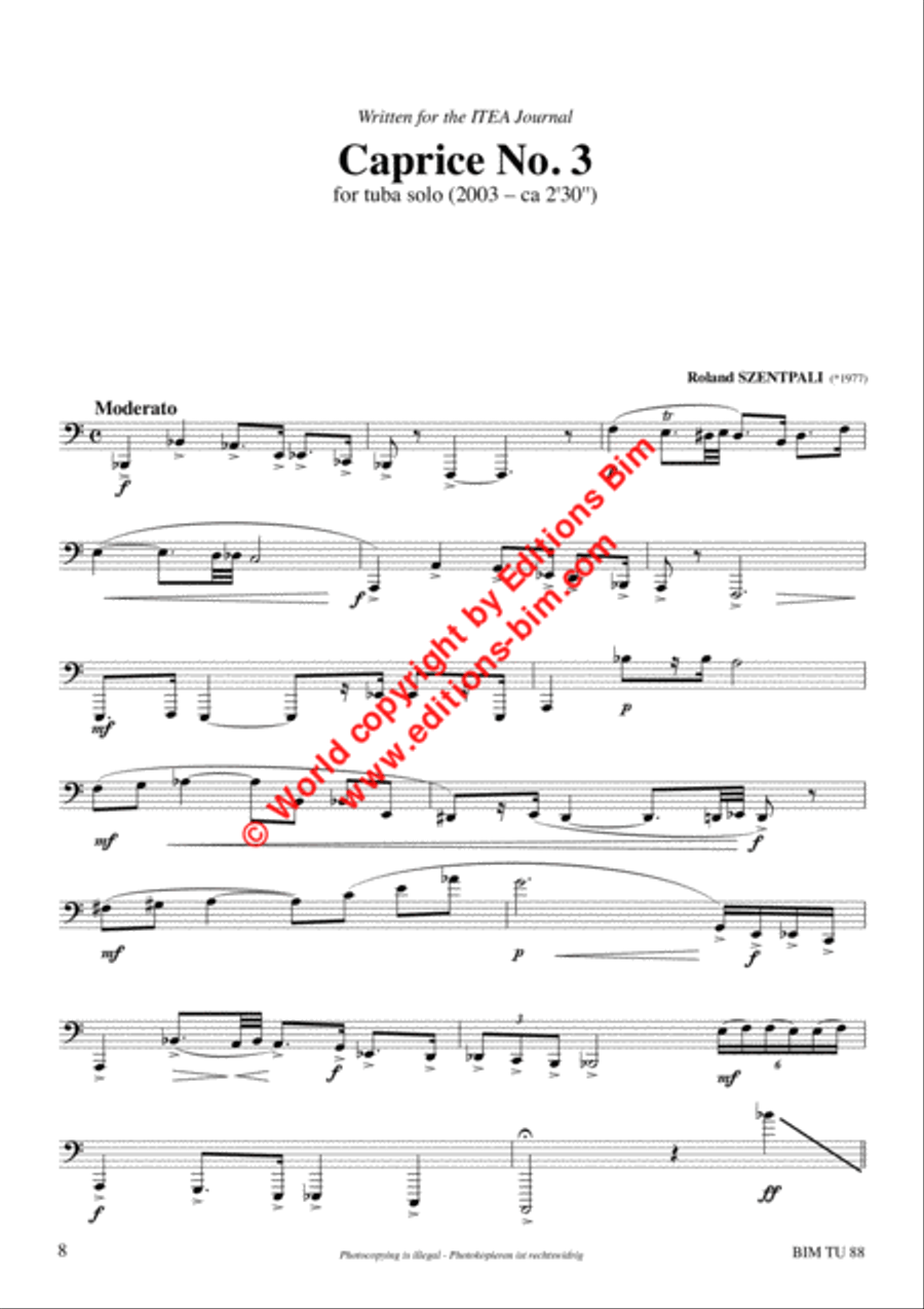 Caprices N° 1, 2, 3 Tuba scores gallery preview page 4