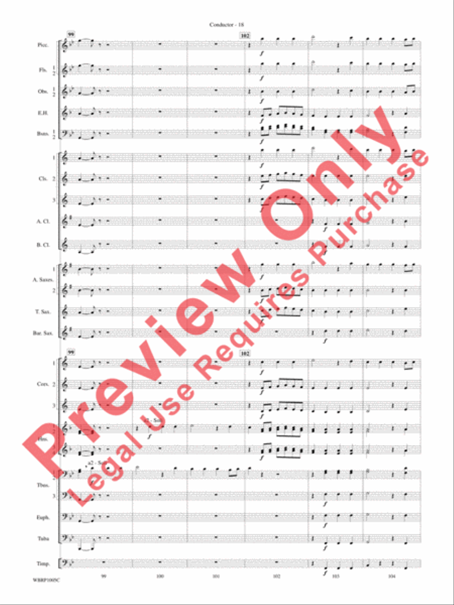 Prelude and Fugue in B-flat Major Concert Band scores gallery preview page 20