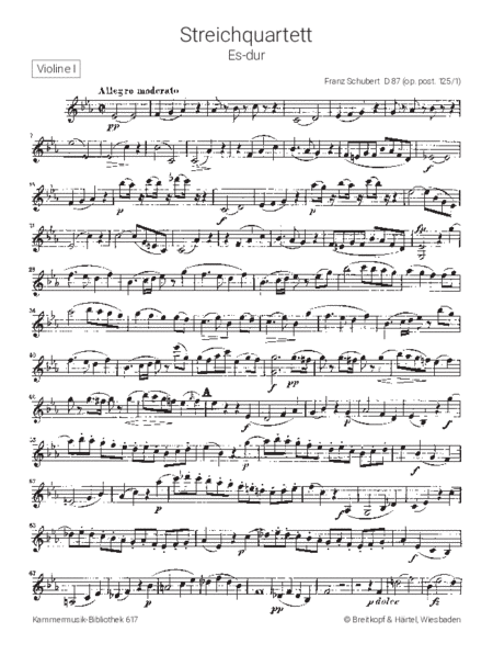 String Quartet in Eb major D 87 [Op. posth. 125/1]
