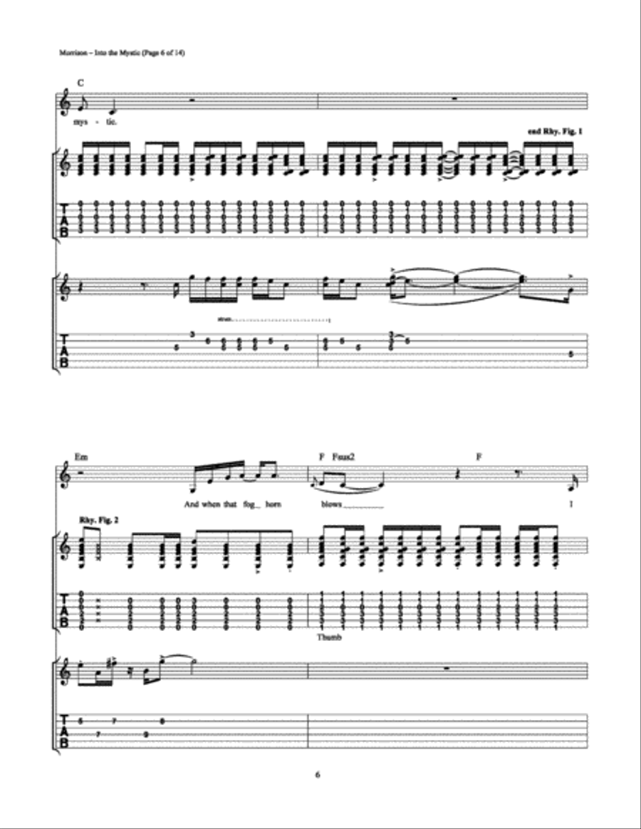 Into the Mystic Into the Mystic Electric Guitar scores gallery preview page 6