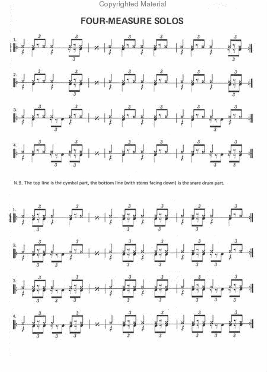 Easy Drum Solos For Jazz Coordination Drums scores gallery preview page 3