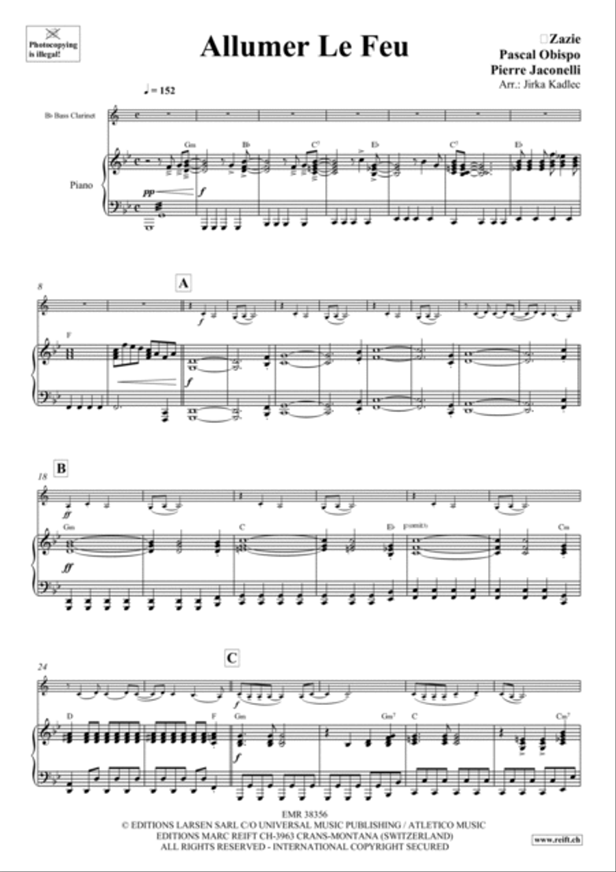 Allumer Le Feu Allumer Le Feu Bass Clarinet scores gallery preview page 4