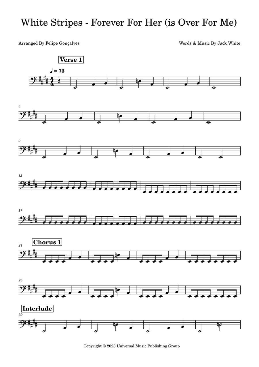 Forever For Her (Is Over For Me) Bass Guitar scores gallery preview page 1