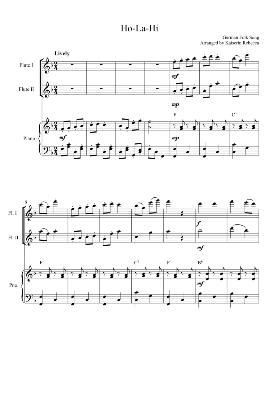 Ho-La-Hi Ho-La-Hi Woodwind Duet scores gallery preview page 1