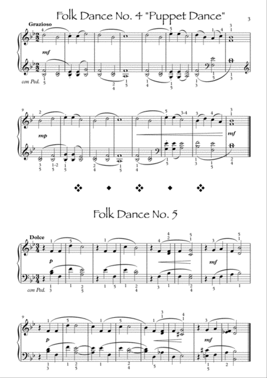 10 Folk Dance Miniatures for solo piano. Easy Piano scores gallery preview page 4