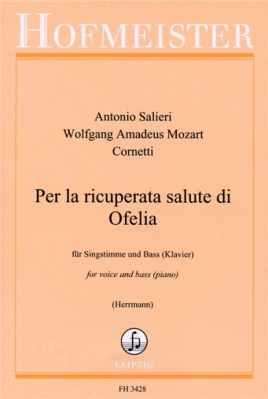Per la ricuperata salute di Ofelia Bass Voice scores gallery preview page 1