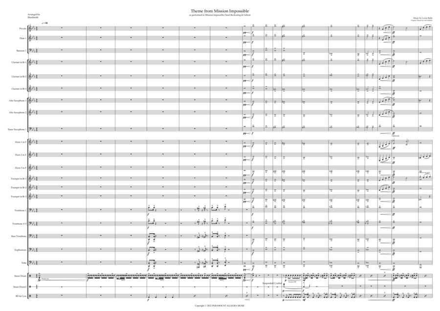 Mission: Impossible - Fallout Concert Band scores gallery preview page 1