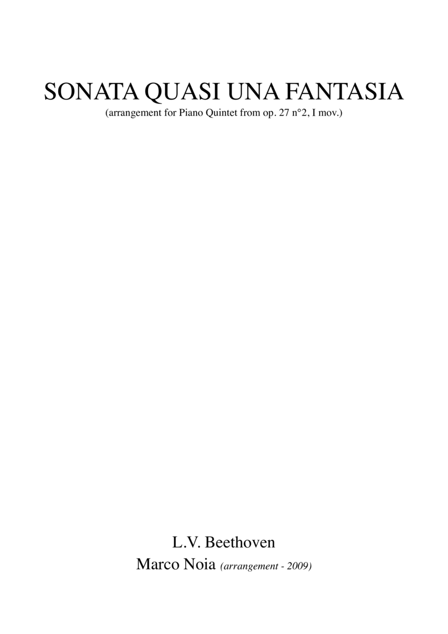 Sonata quasi una Fantasia (arrangement for Piano Quintet) Piano Quintet scores gallery preview page 1
