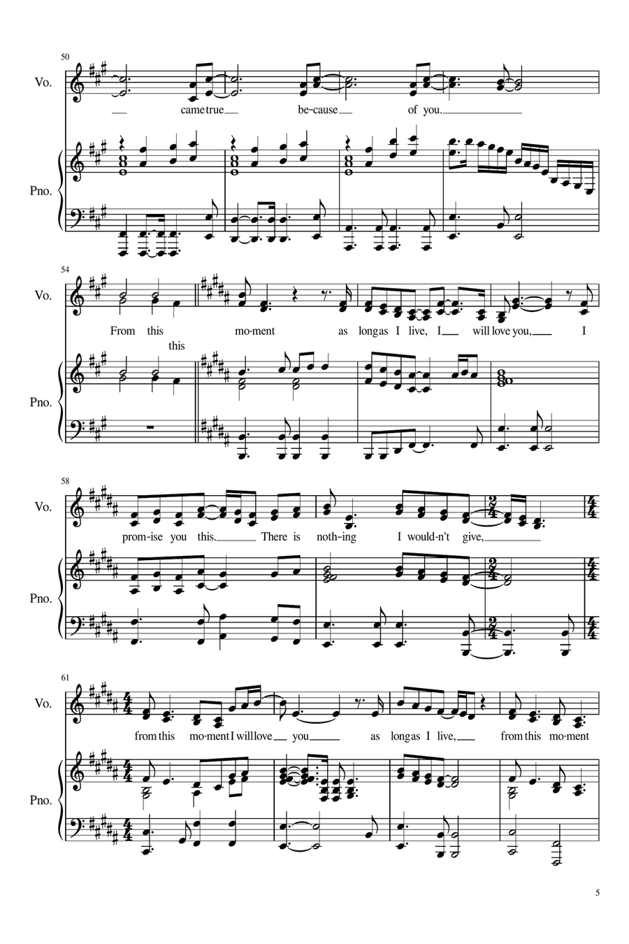 From This Moment On A Cappella scores gallery preview page 5