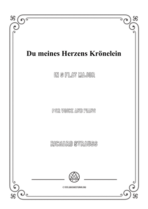 Book cover for Richard Strauss-Du meines Herzens Krönelein in G flat Major,for Voice and Piano