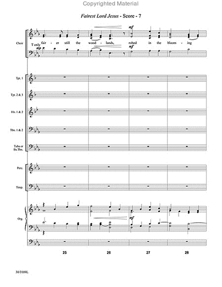 Fairest Lord Jesus - Brass and Percussion Score and Parts image number null
