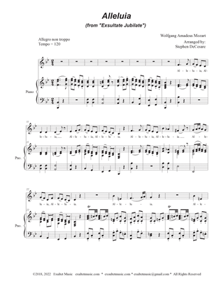 Alleluia (from "Exsultate, Jubilate") (Unison choir - Accessible Key Version -Bb Major)