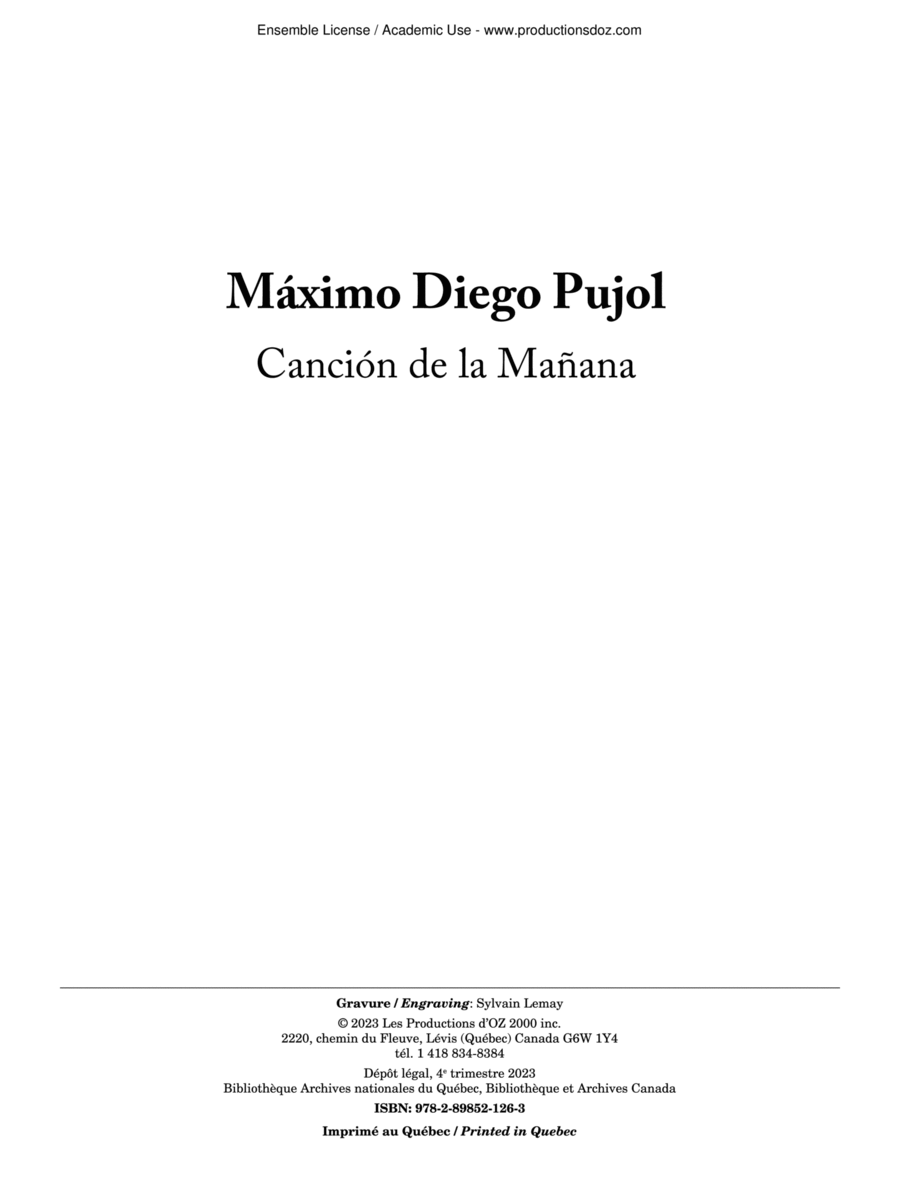 Canción de la Mañana Classical Guitar scores gallery preview page 1