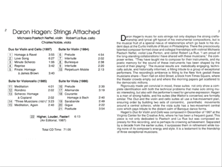 Daron Hagen: Strings Attached CD scores gallery preview page 3