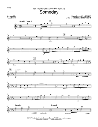 Someday (from The Hunchback Of Notre Dame) (arr. Mac Huff) - Flute
