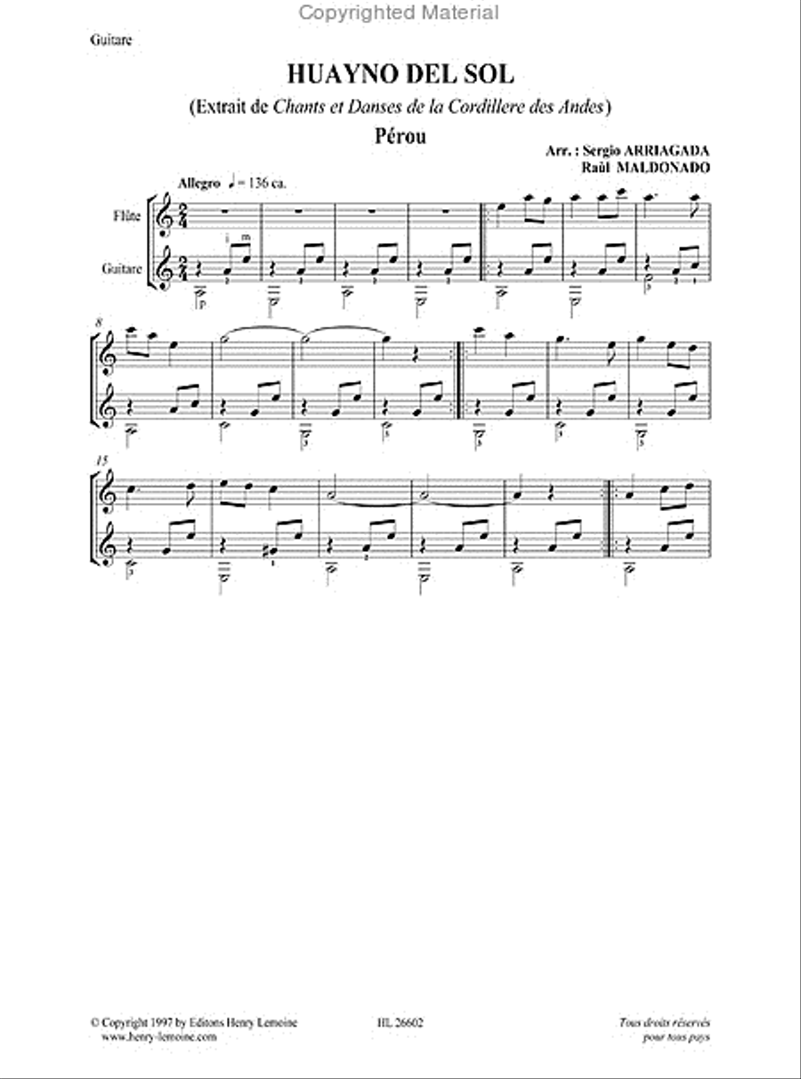 Chants Et Danses De La Cordillere Des Andes Flute scores gallery preview page 7