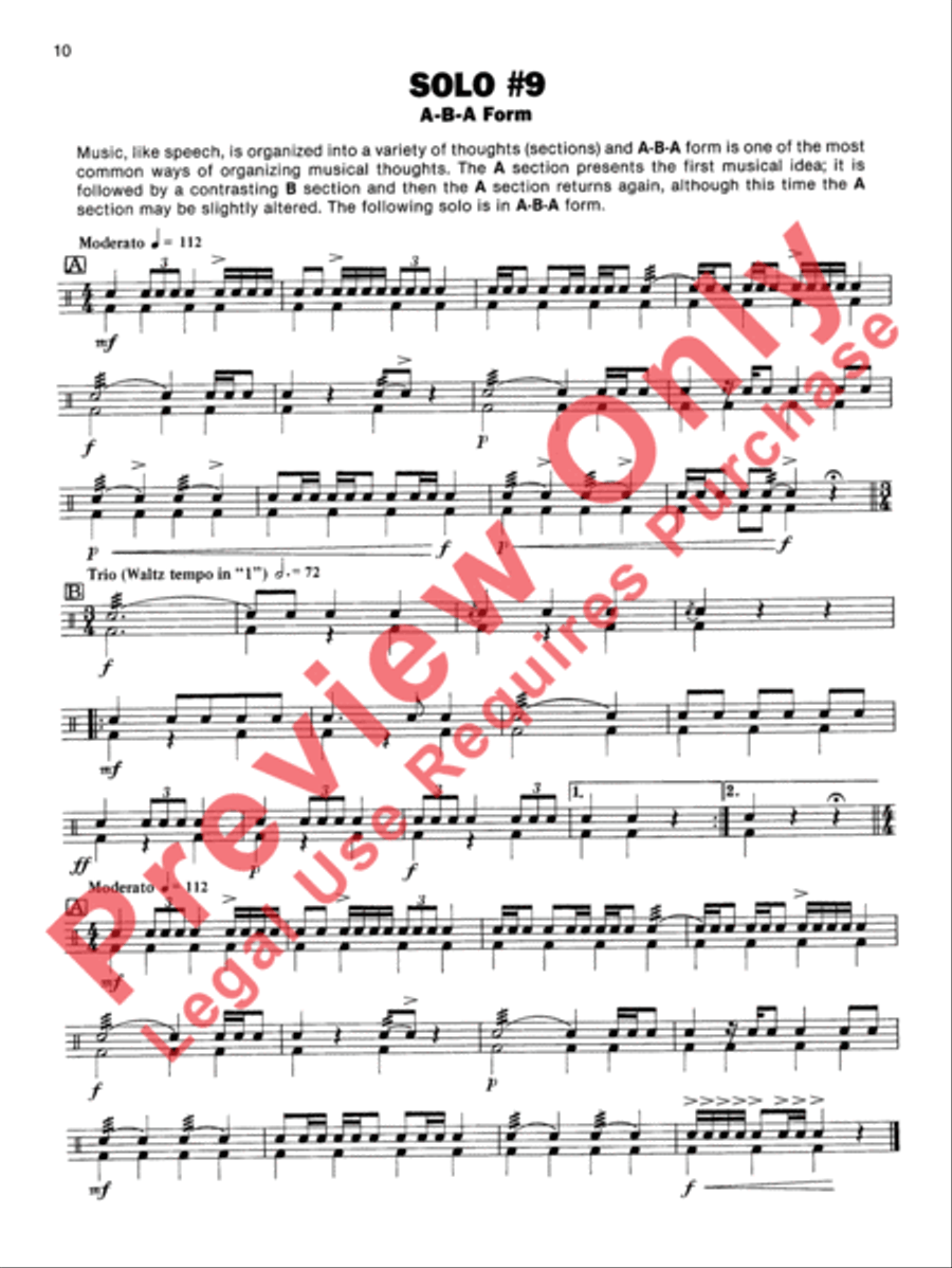 Alfred's Intermediate Snare Drum Solos Percussion scores gallery preview page 4