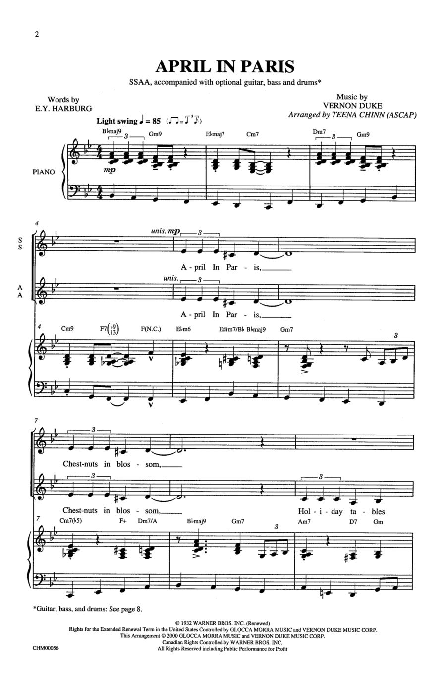 April in Paris Choir scores gallery preview page 1