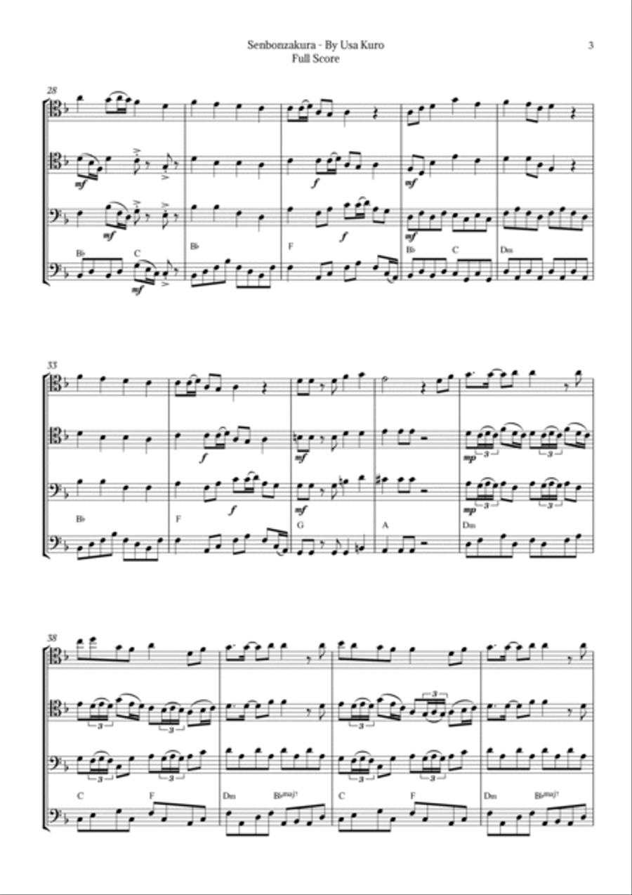 Senbonzakura String Quartet scores gallery preview page 3