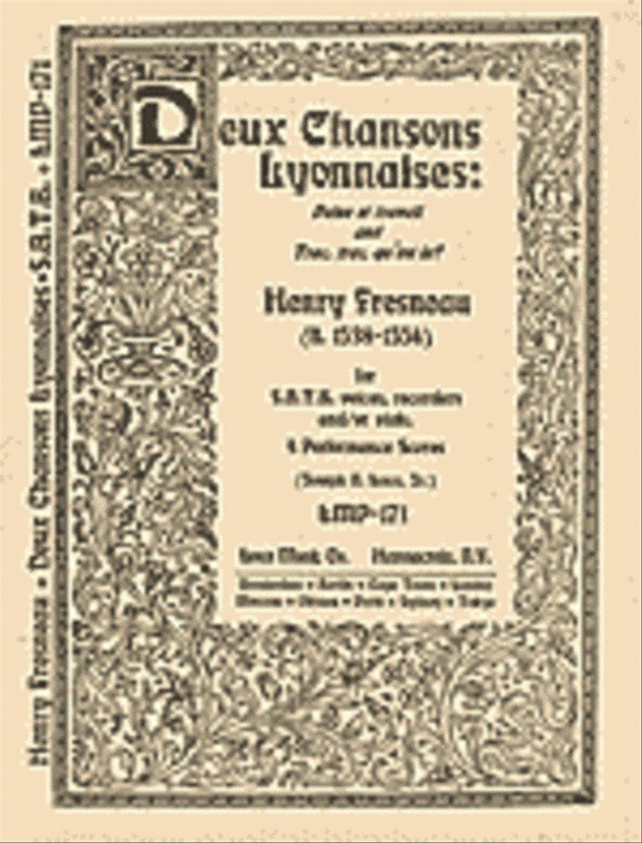 Deux Chansons Lyonnaises: Peine et travail and Trac, trac, qu'est la? Recorder scores gallery preview page 1