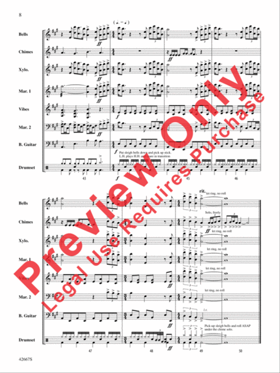 John Lennon Holiday Medley Percussion Ensemble scores gallery preview page 9