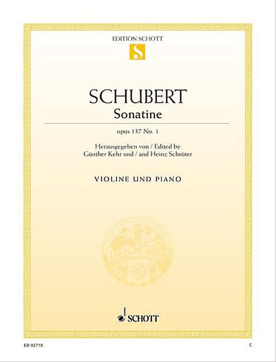 Sonatina in D Major, Op. 137, No. 1, D. 384 Violin Solo scores gallery preview page 1