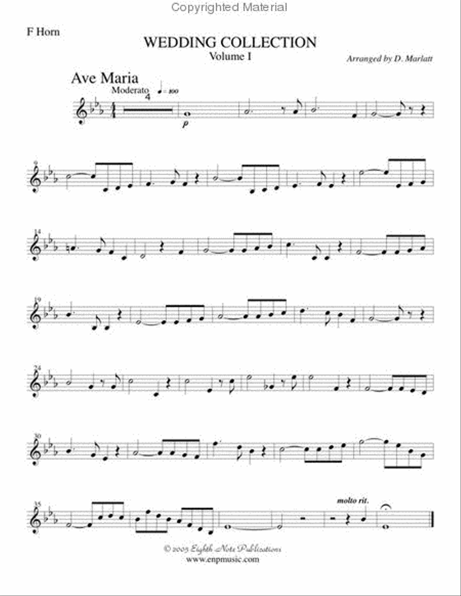 Wedding Collection, Volume 1 Horn scores gallery preview page 2